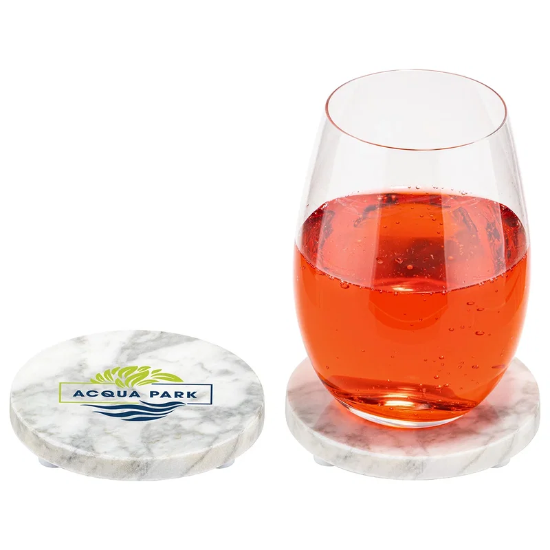 Juno Marble Coaster packed in its white gift box, set of 4