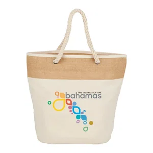 Jute Accent 12oz Cotton Canvas Rope Tote