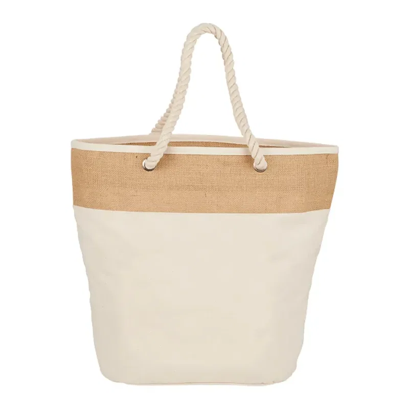 Jute Accent 12oz Cotton Canvas Rope Tote — view 2