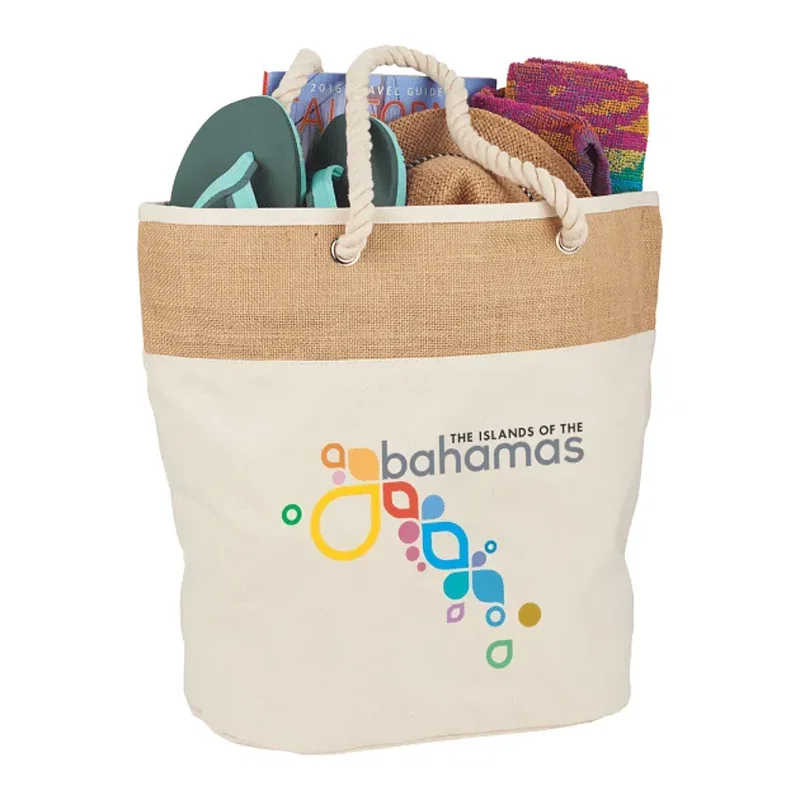 Jute Accent 12oz Cotton Canvas Rope Tote — view 3