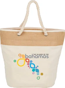 Jute Accent 12 oz Cotton Canvas Rope Tote