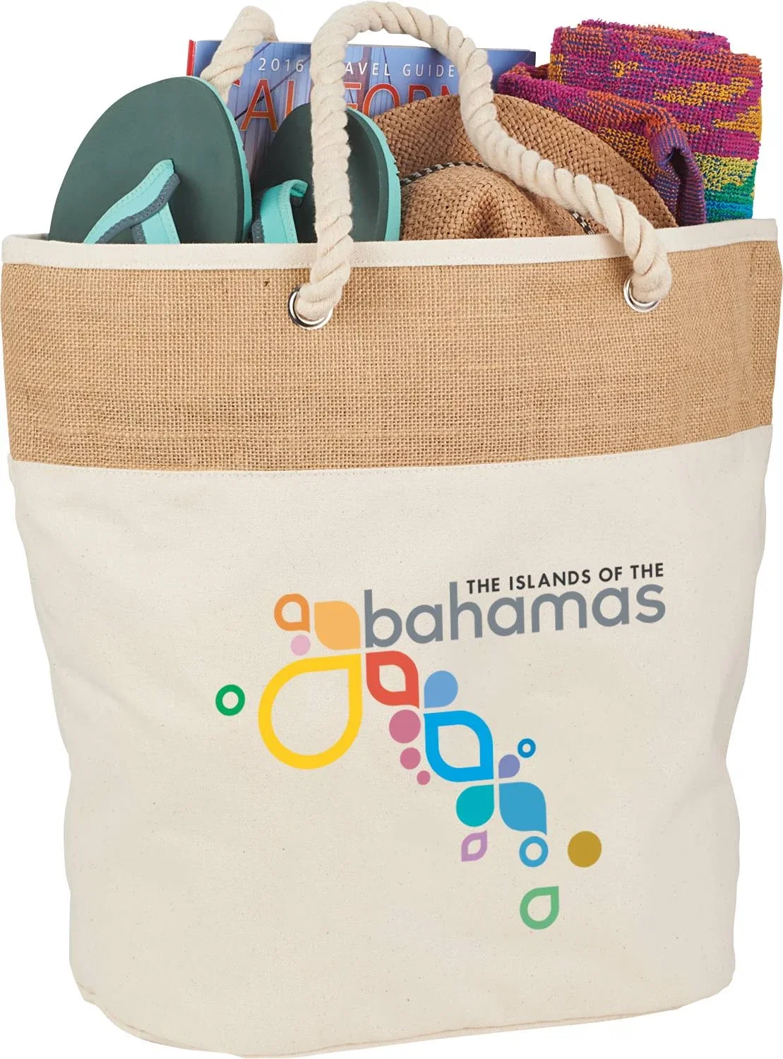 Jute Accent 12oz Cotton Canvas Rope Tote — view 7