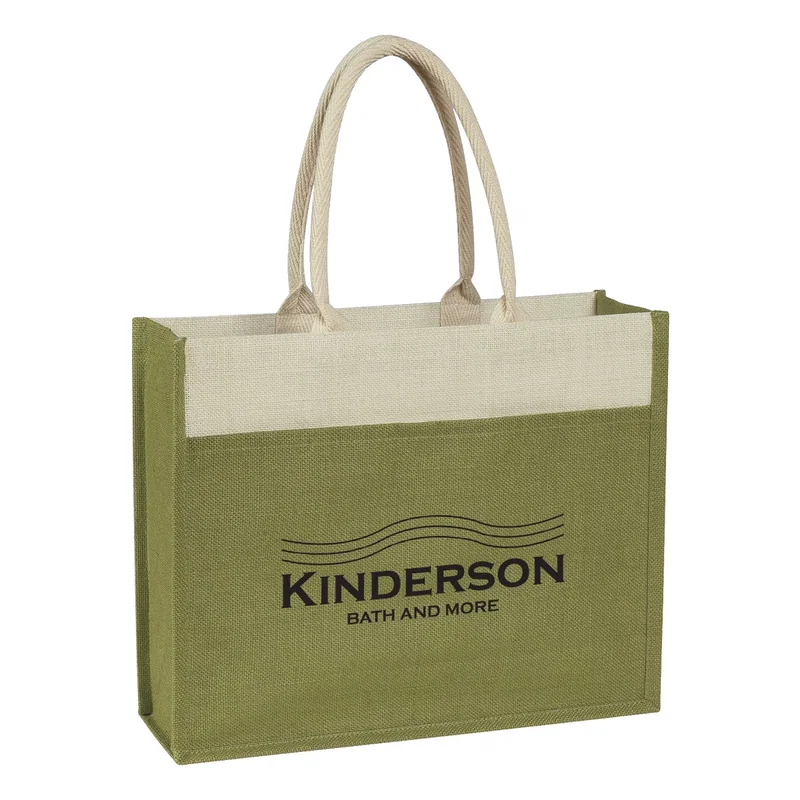 Jute Tote Bag With Front Pocket — view 3