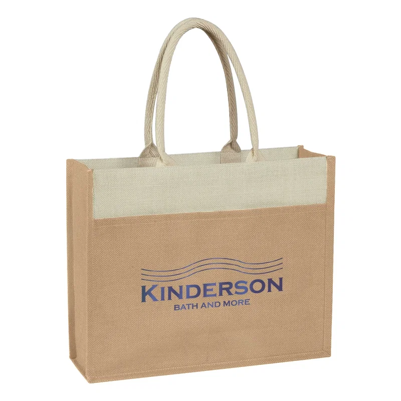 Jute Tote Bag With Front Pocket — view 4