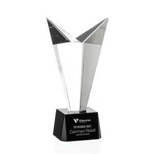 Two-Tone Crystal Award, Black Base or All Clear