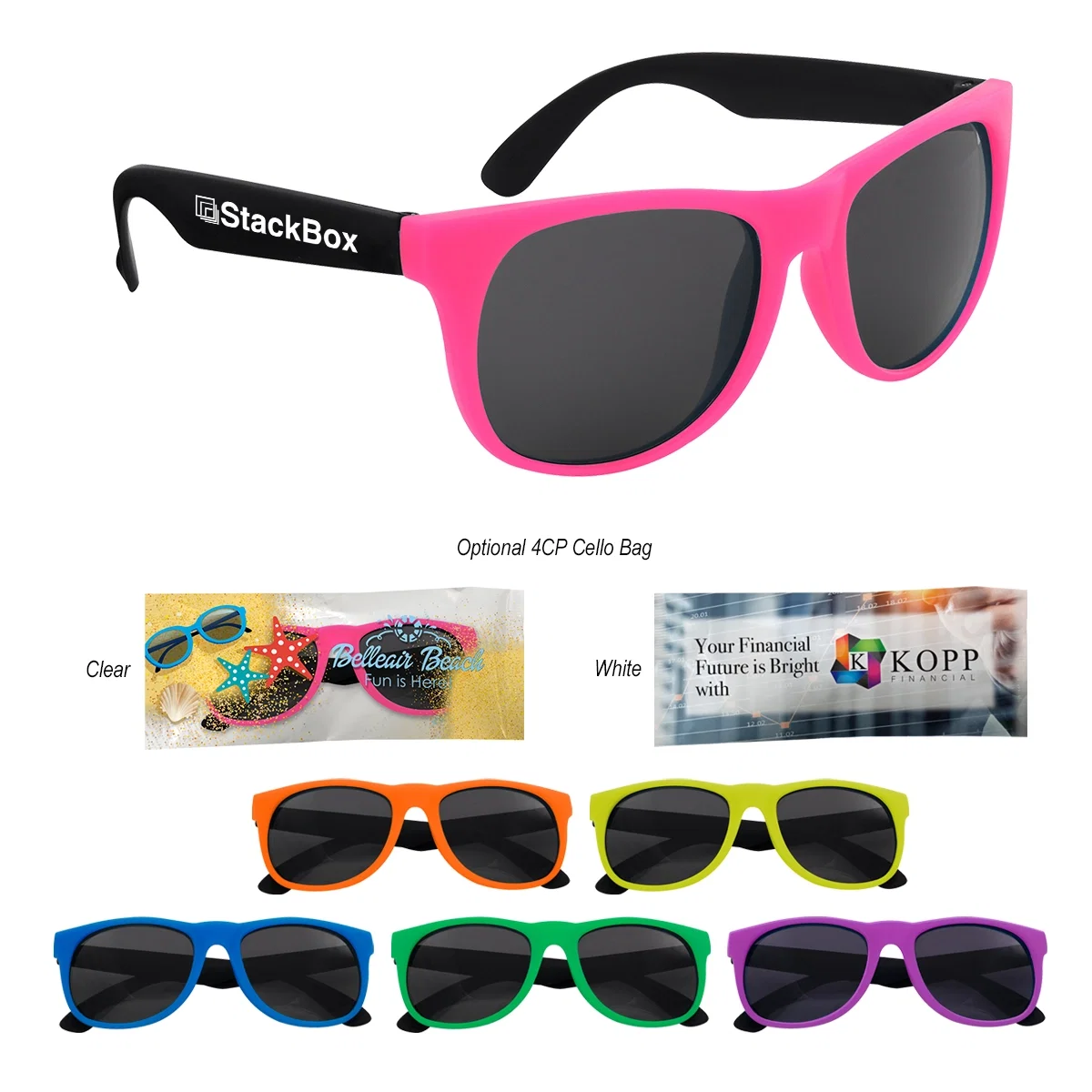 Rubber-coated sunglasses for summer events and outdoor giveaways