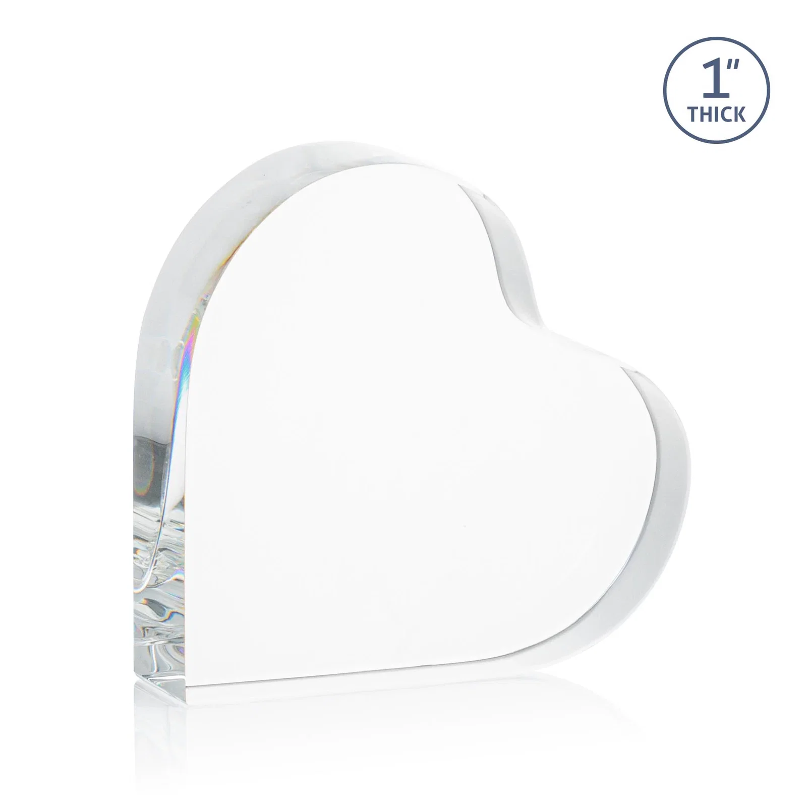 Custom Freestanding Heart Crystal Award, 4" x 3.5" x 1", volunteer appreciation gift for team milestone celebrations