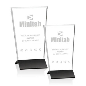 Starfire Crystal Award on Satin Finish Black Aluminum Base