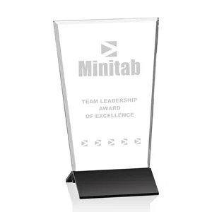 Starfire Crystal Award on Satin Finish Black Aluminum Base
