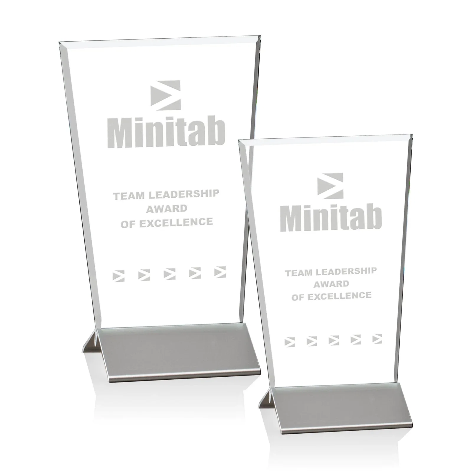 Custom Starfire Crystal Award on Satin Finish Black Aluminum Base, metal awards for sales achievement awards