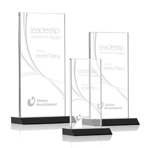 Starfire Crystal Upright Award With a Separate Accent Line