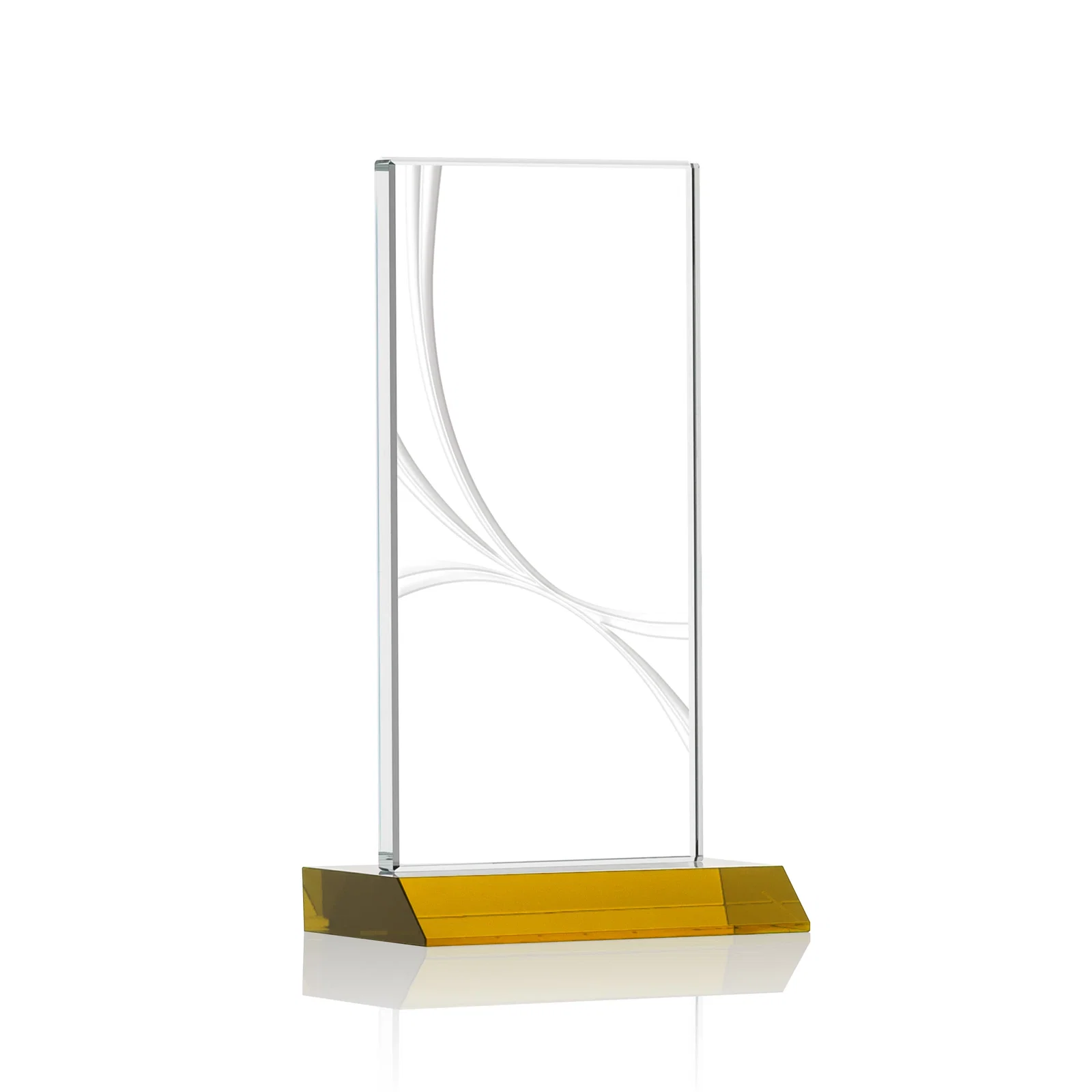 Promotional Starfire Crystal Upright Award With a Separate Accent Line, awards for company anniversary events