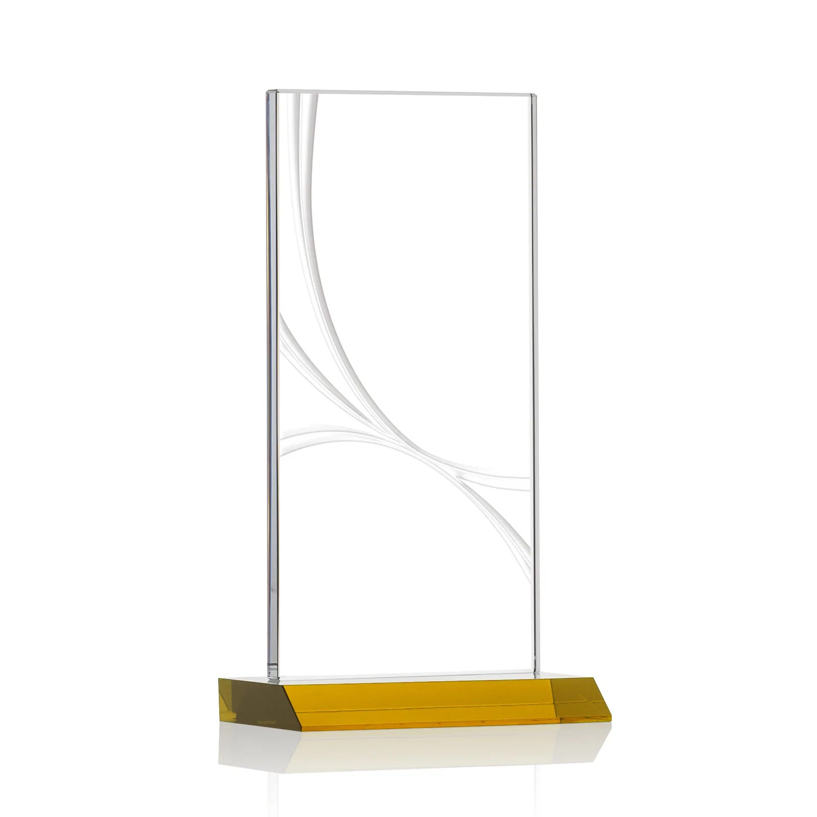 Branded Starfire Crystal Upright Award With a Separate Accent Line, awards for employee recognition