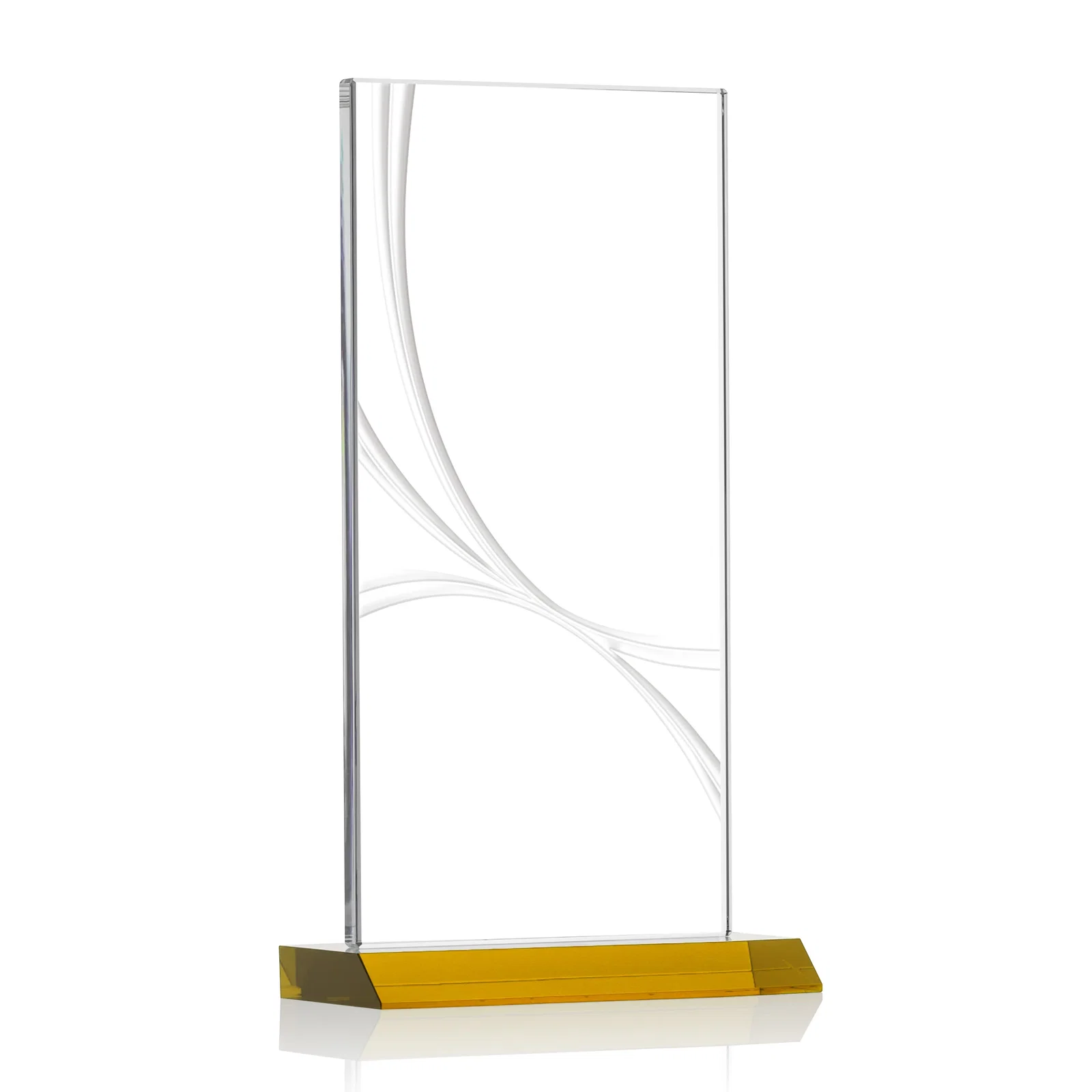 Branded Starfire Crystal Upright Award With a Separate Accent Line, awards for corporate award ceremonies