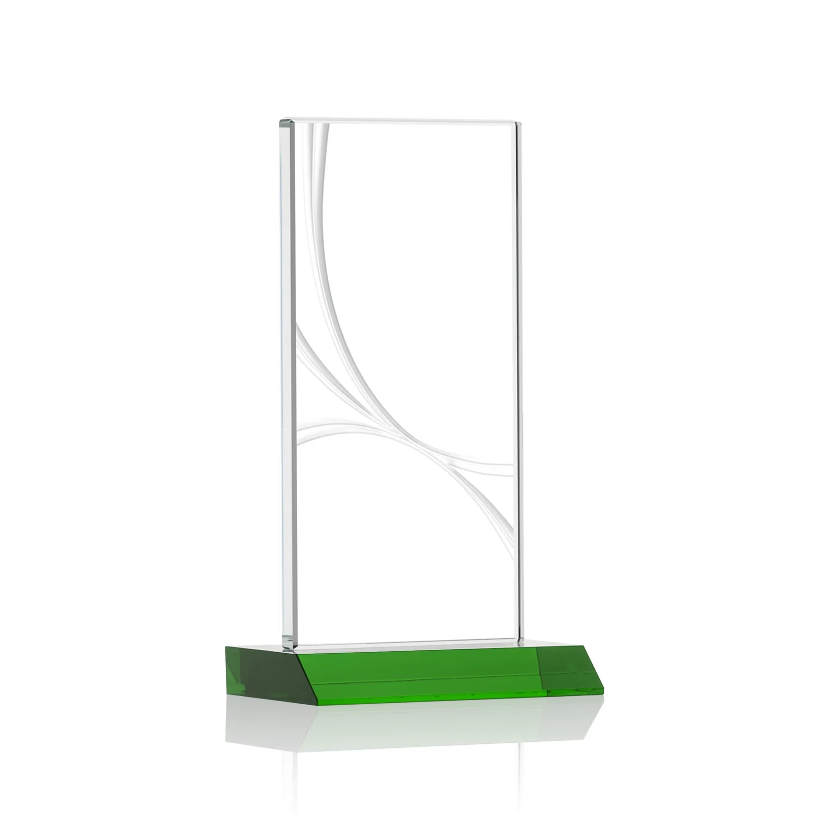 Branded Starfire Crystal Upright Award With a Separate Accent Line, awards for service anniversary gifts