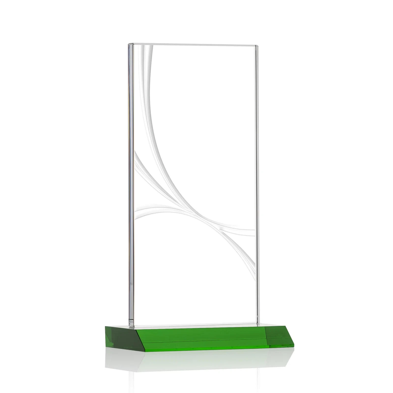 Branded Starfire Crystal Upright Award With a Separate Accent Line, awards for sales achievement awards