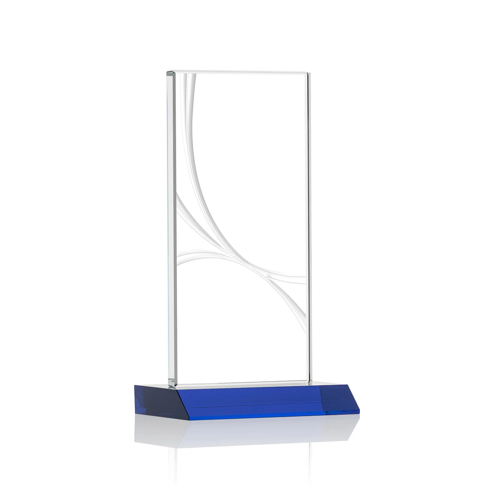 Branded Starfire Crystal Upright Award With a Separate Accent Line, awards for team milestone celebrations