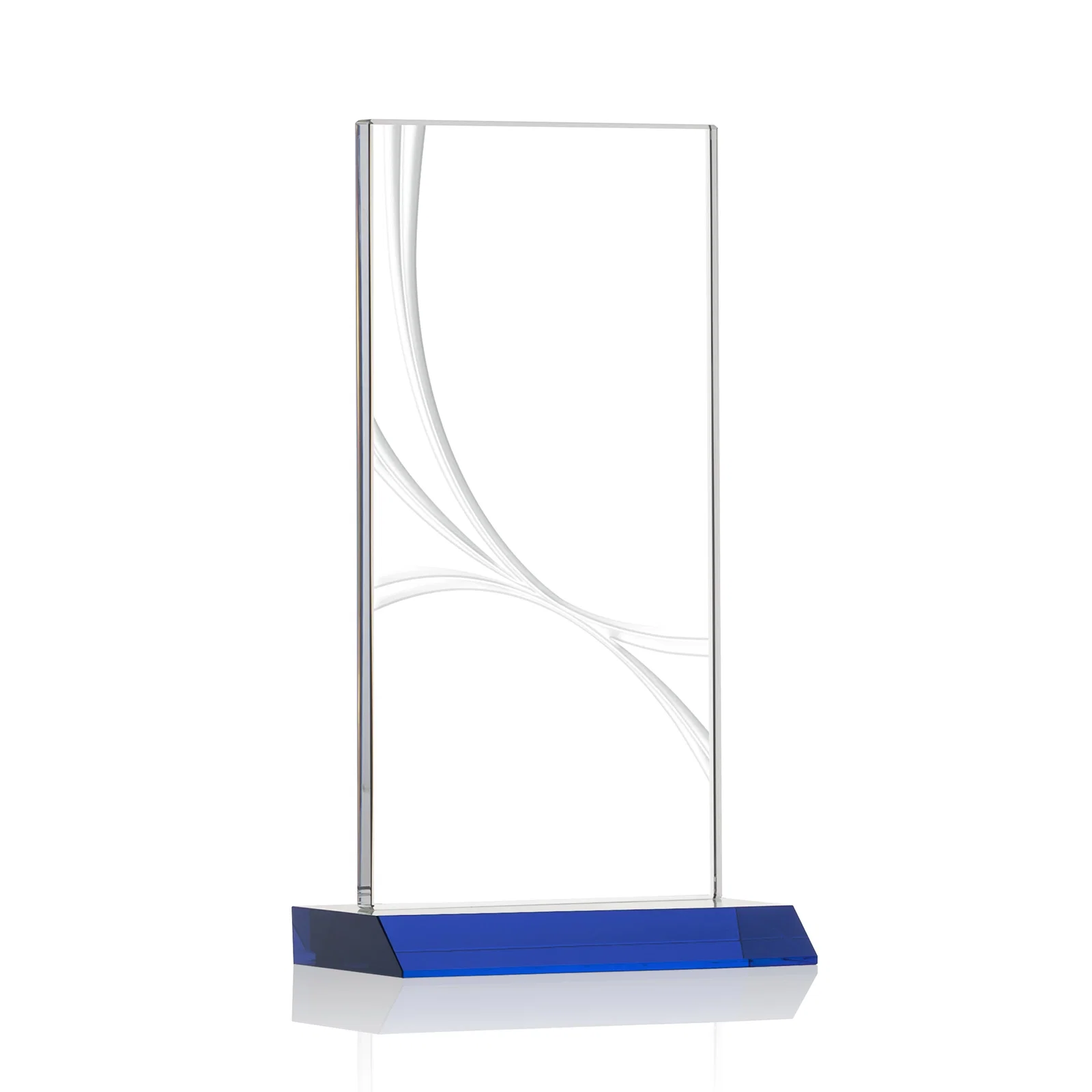 Branded Starfire Crystal Upright Award With a Separate Accent Line, awards for donor appreciation