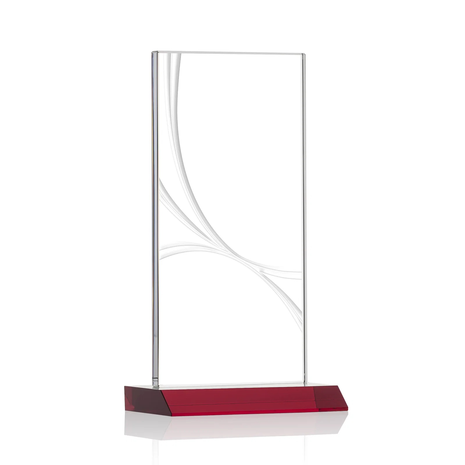 Branded Starfire Crystal Upright Award With a Separate Accent Line, awards for volunteer appreciation