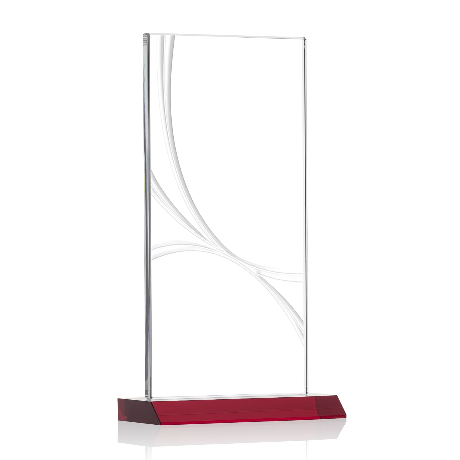 Branded Starfire Crystal Upright Award With a Separate Accent Line, awards for dealer and partner awards