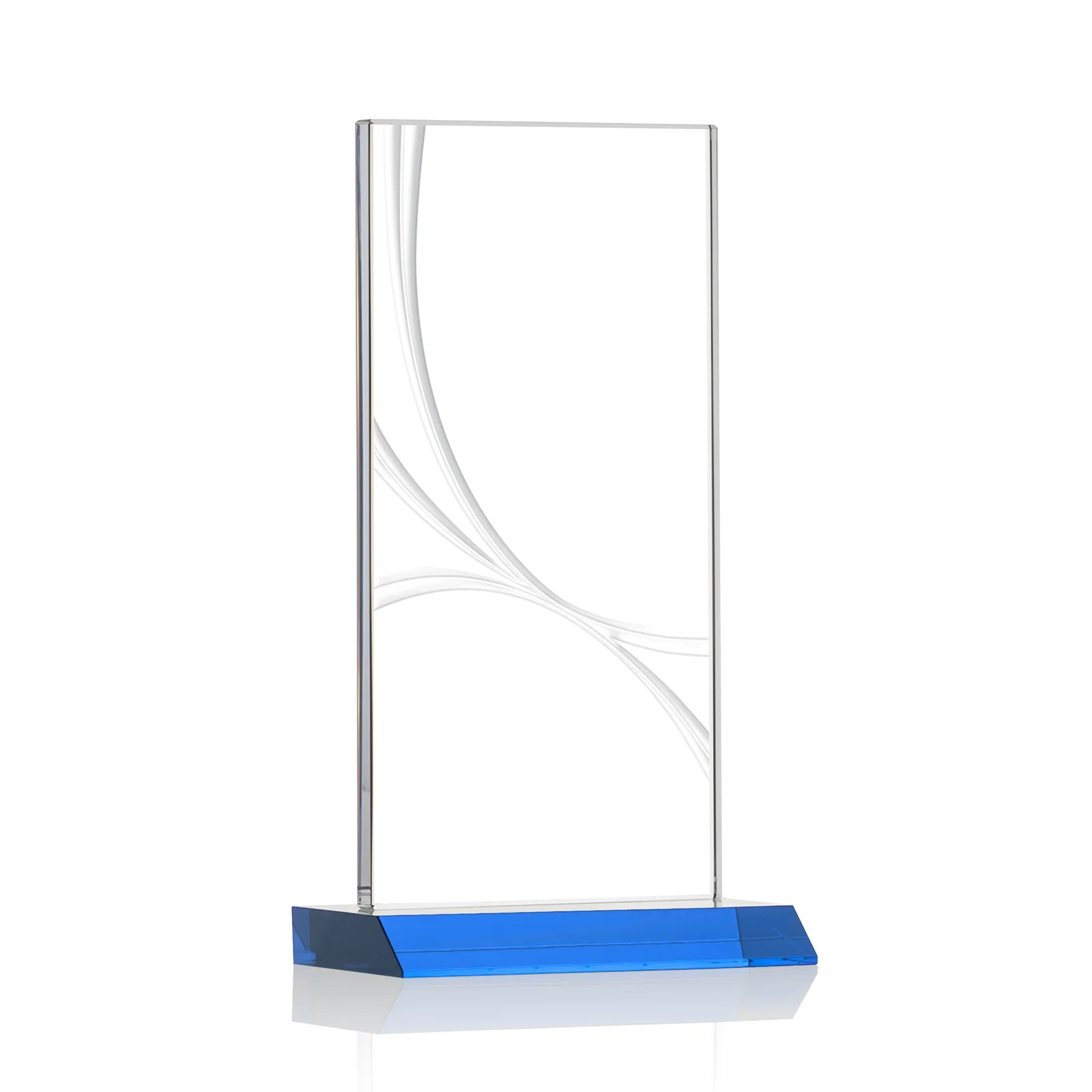 Custom printed Starfire Crystal Upright Award With a Separate Accent Line, awards for employee recognition