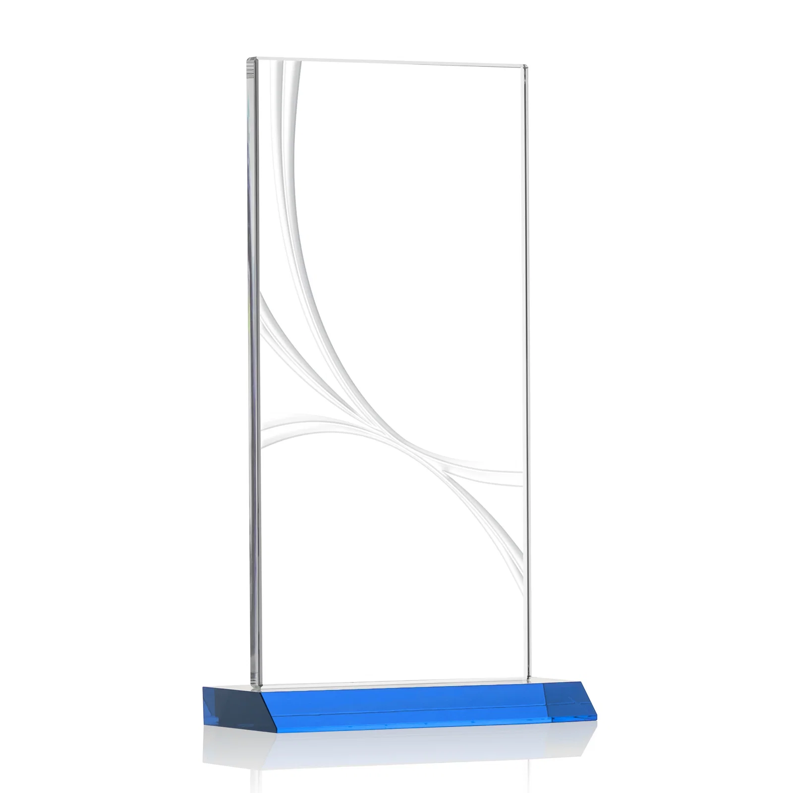 Custom printed Starfire Crystal Upright Award With a Separate Accent Line, awards for corporate award ceremonies