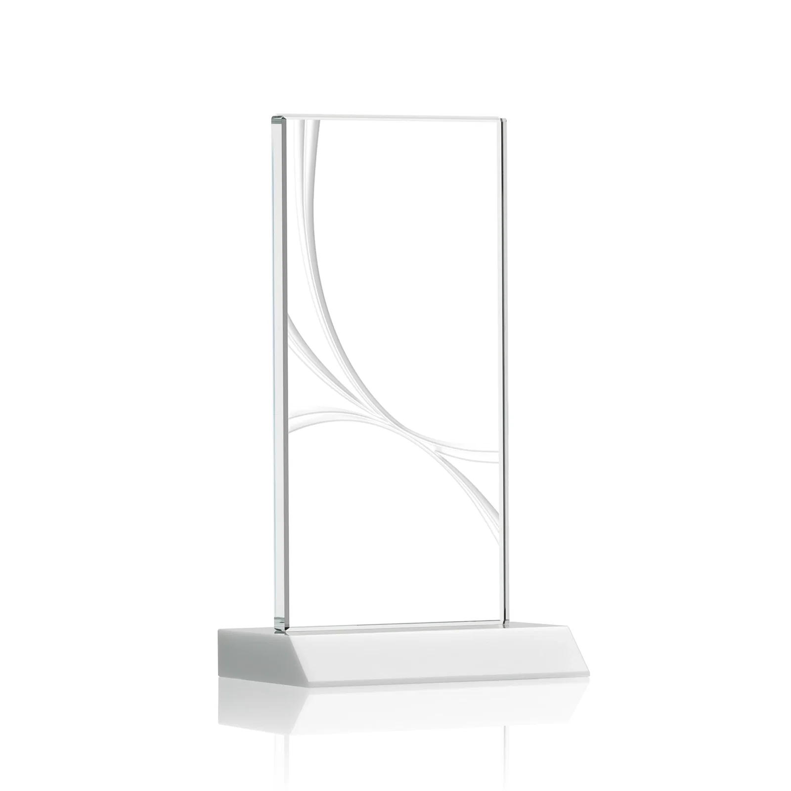 Custom printed Starfire Crystal Upright Award With a Separate Accent Line, awards for service anniversary gifts