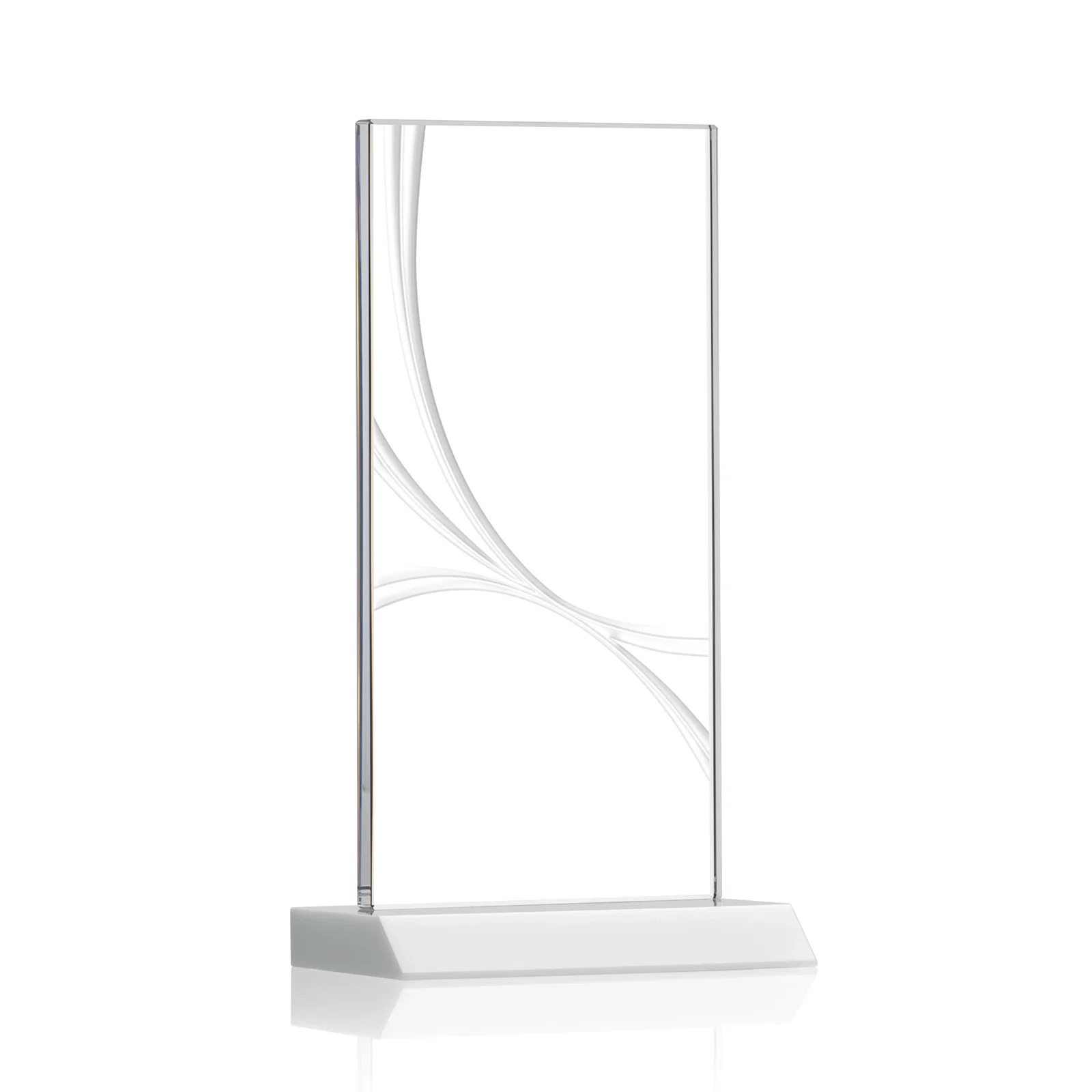 Custom printed Starfire Crystal Upright Award With a Separate Accent Line, awards for sales achievement awards