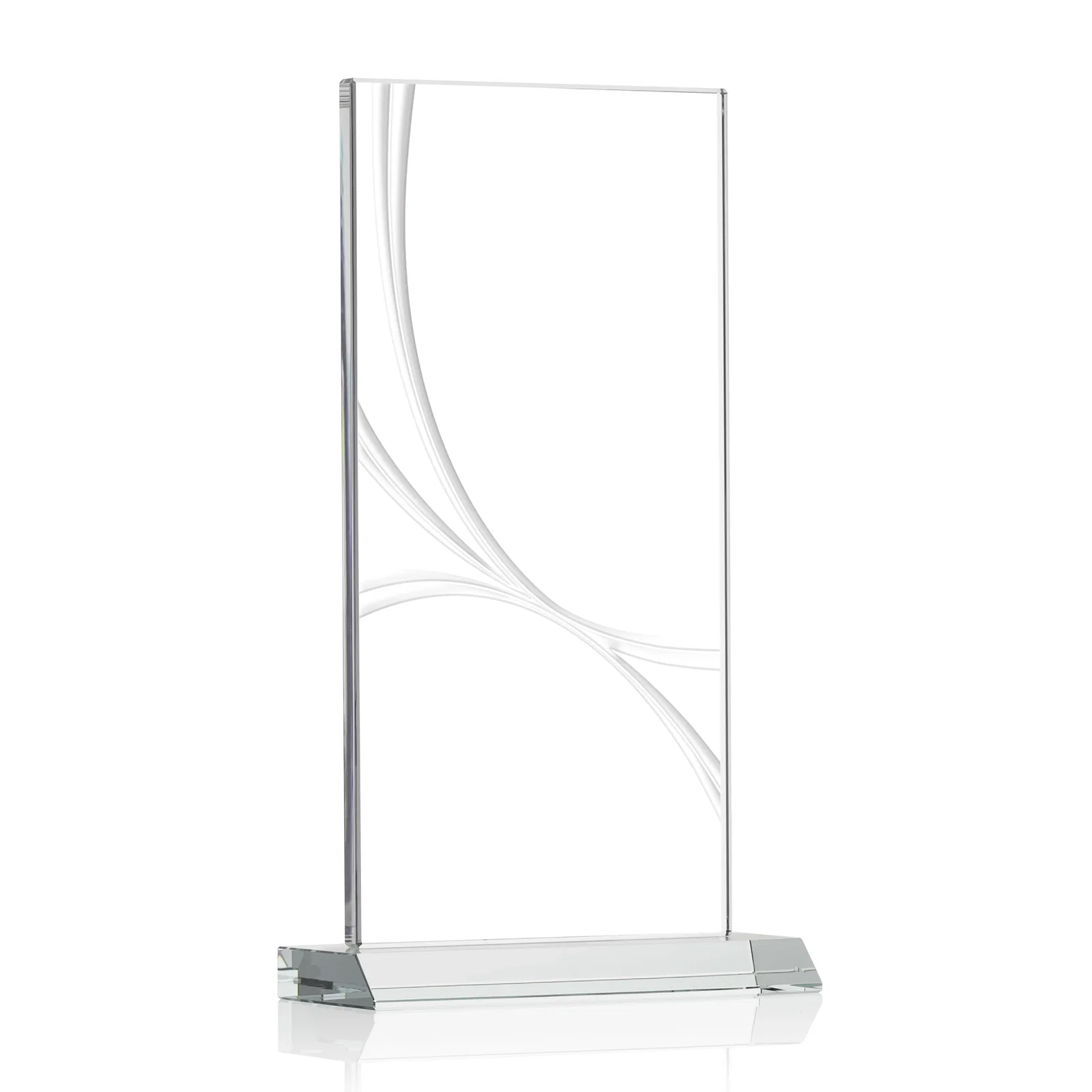 Custom printed Starfire Crystal Upright Award With a Separate Accent Line, awards for graduation ceremonies