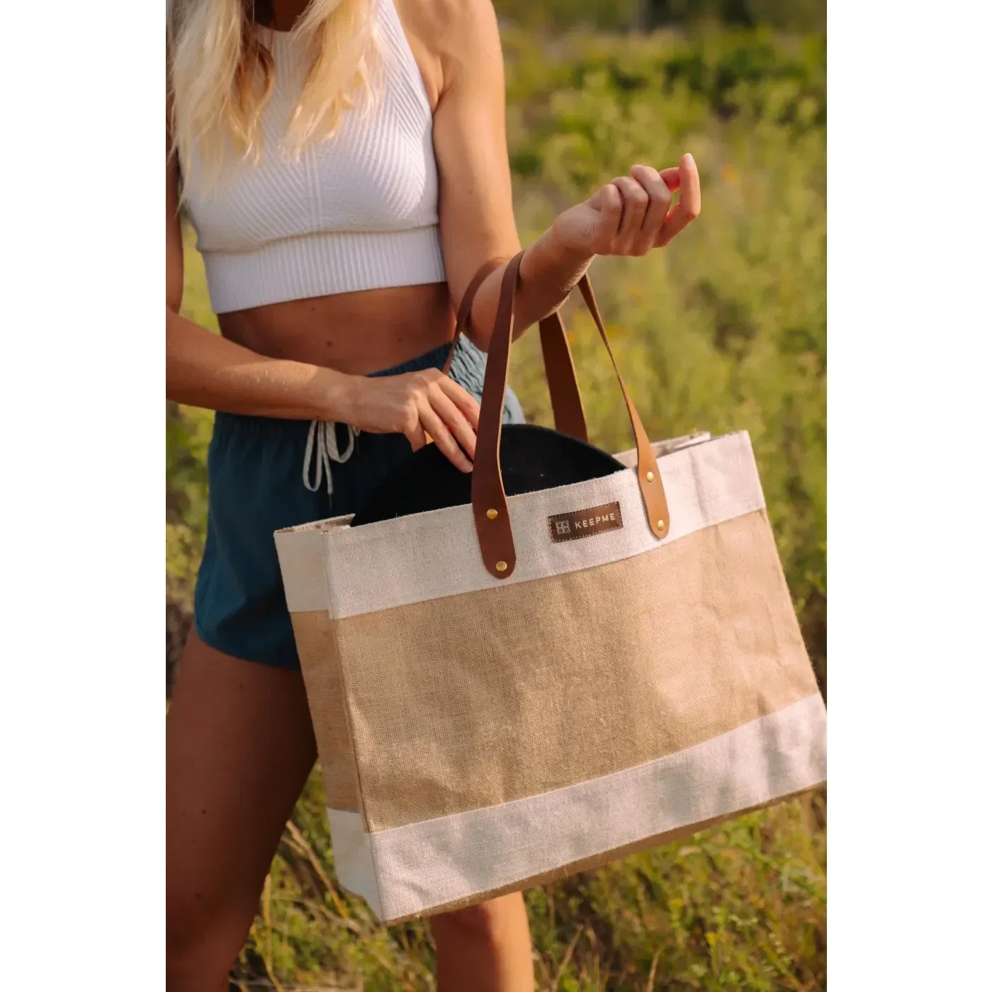 KEEPME® Jute Market Tote — view 4