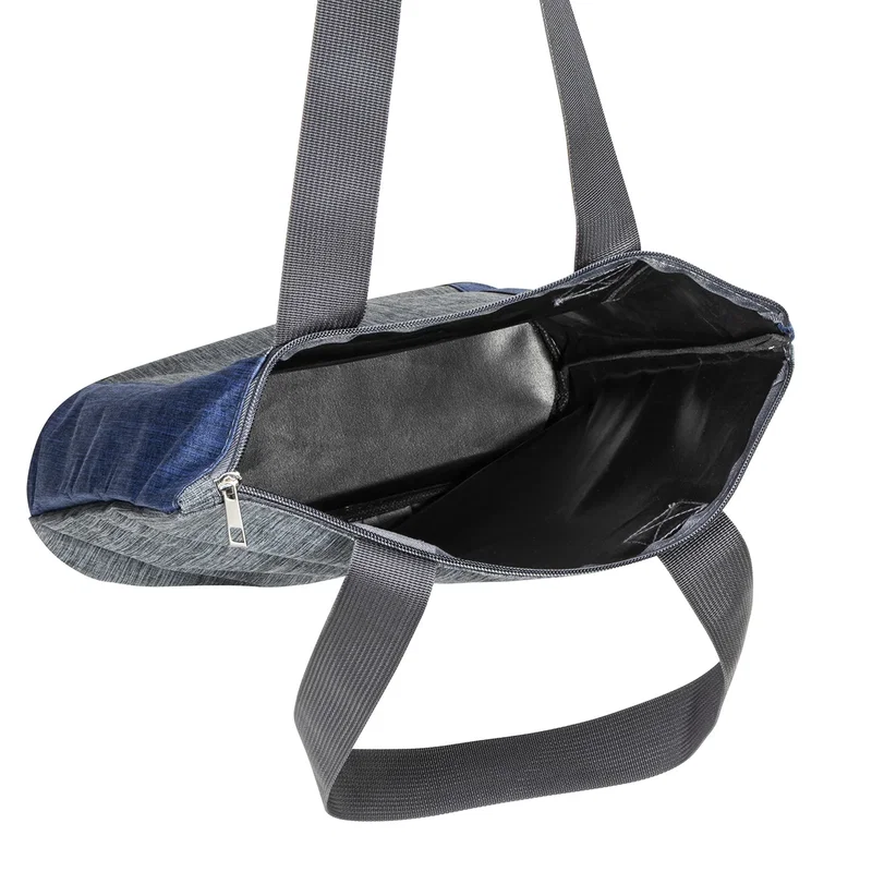 Interior view of the custom Kenmore Heathered Polyester Event Tote's main compartment