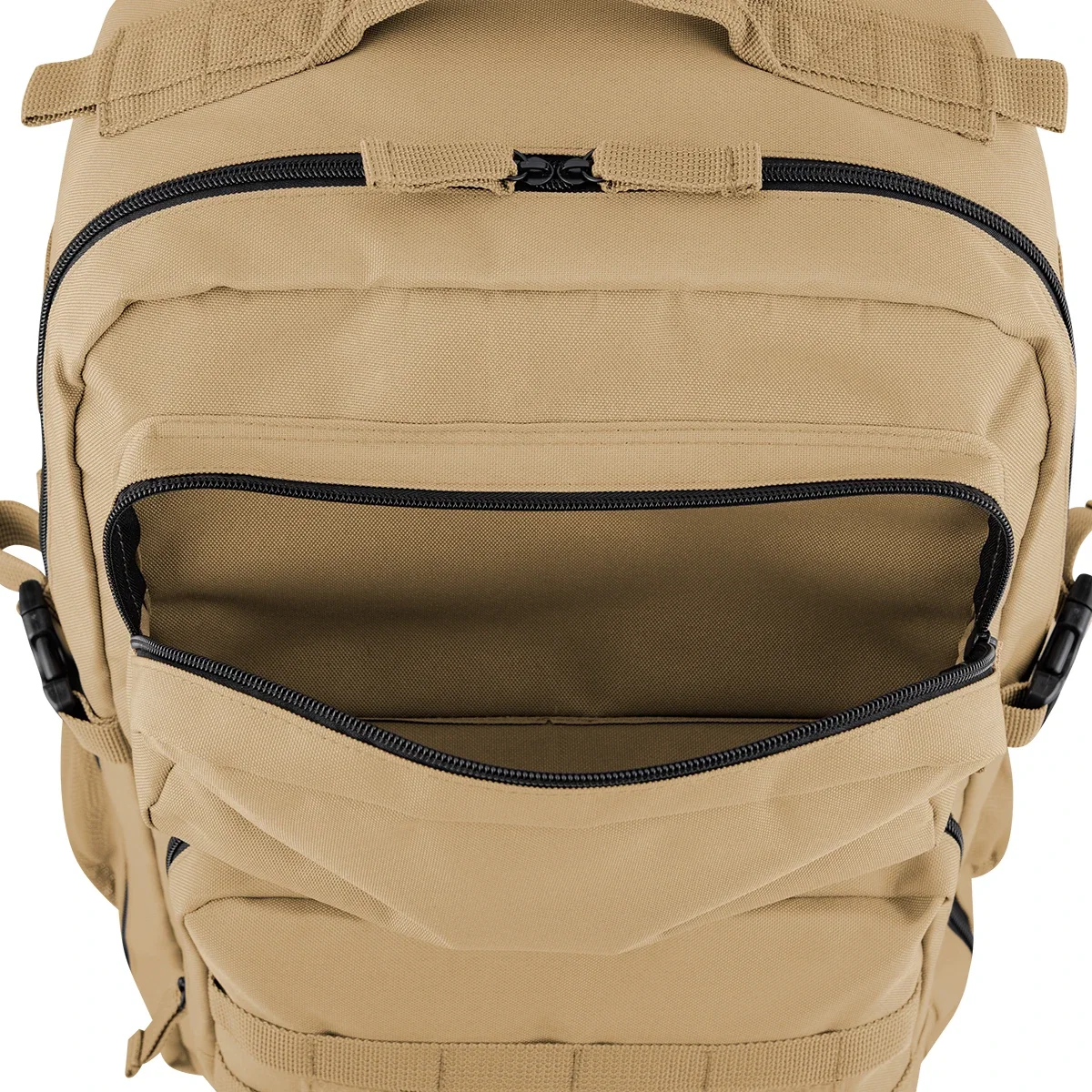 Interior sleeve holding a laptop against the cushioned rear wall
