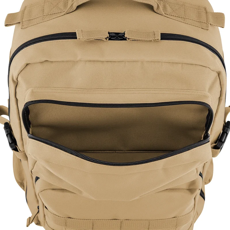 Interior sleeve holding a laptop against the cushioned rear wall