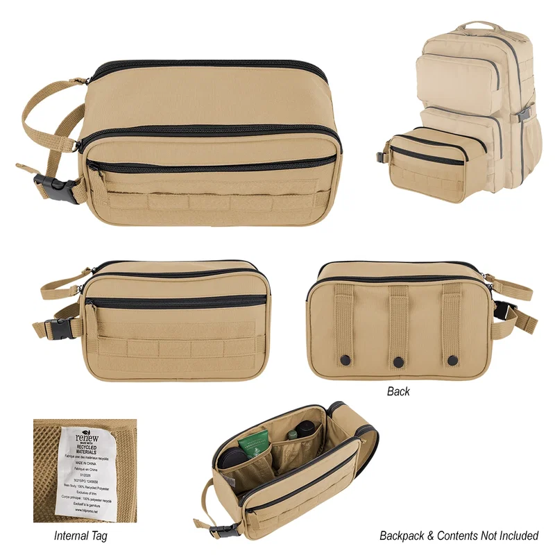 Packed with toiletries for a weekend trip