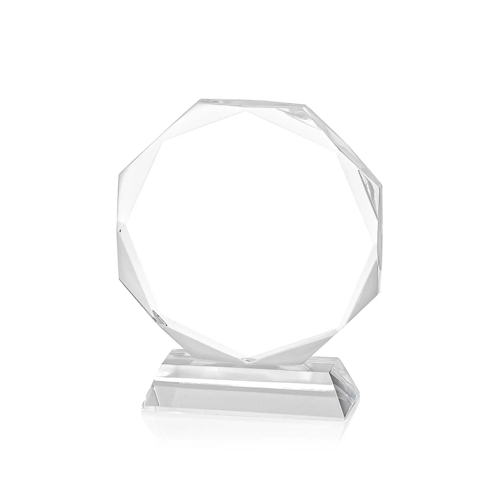 Personalized Acrylic Octagon Award with Double-Sided Bevels for employee recognition