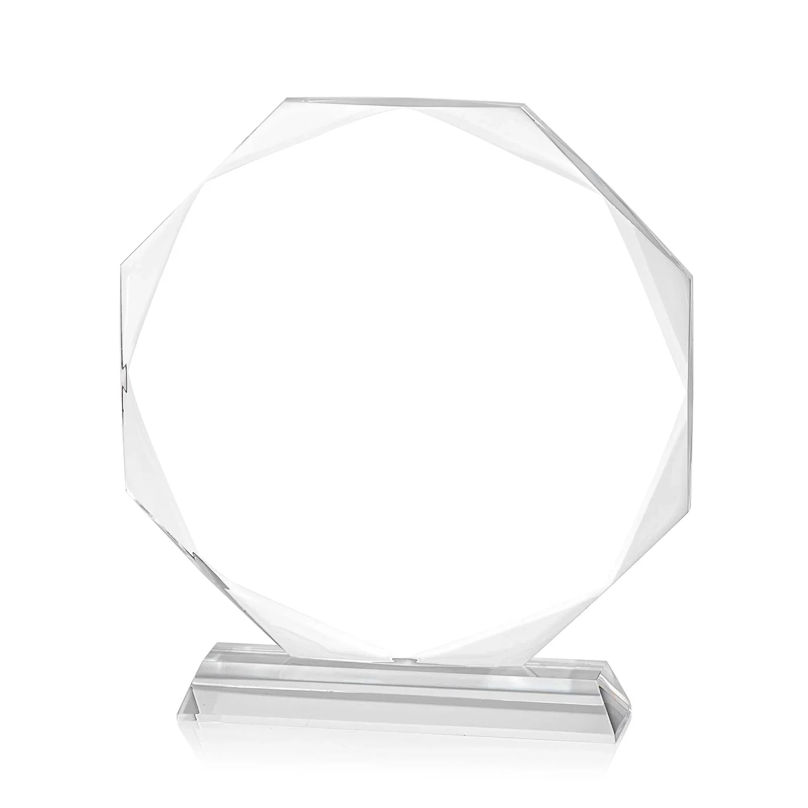Personalized Acrylic Octagon Award with Double-Sided Bevels for sales achievement awards