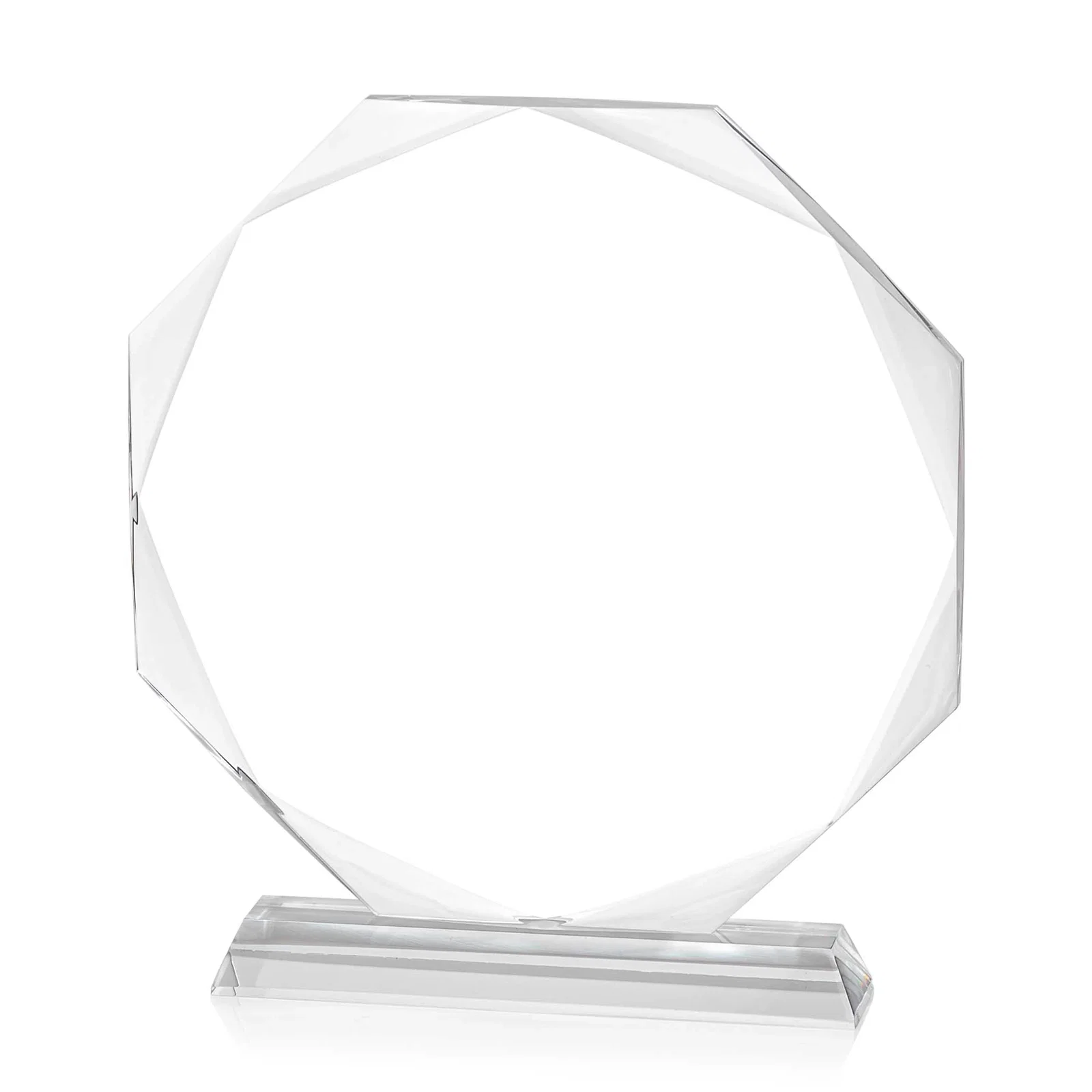 Personalized Acrylic Octagon Award with Double-Sided Bevels for retirement presentations