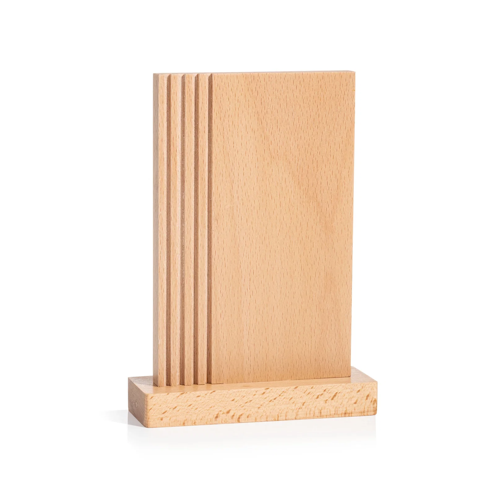Personalized Beechwood Rectangle Award with Left-Side Groove Accent for employee recognition