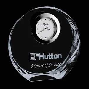Optical Crystal Round Desk Clock