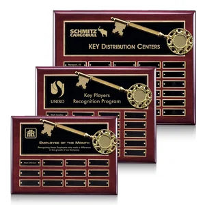 Piano Finish Perpetual Plaque With Gavel Ornament
