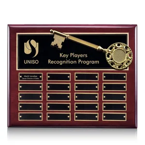 Piano Finish Perpetual Plaque With Gavel Ornament