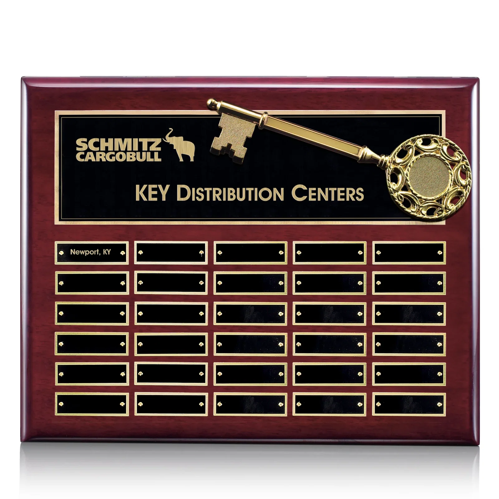 Custom Piano Finish Perpetual Plaque With Gavel Ornament for sales achievement awards