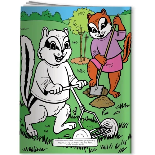 Inside environmental coloring pages of the Kids Care for a Clean Environment book
