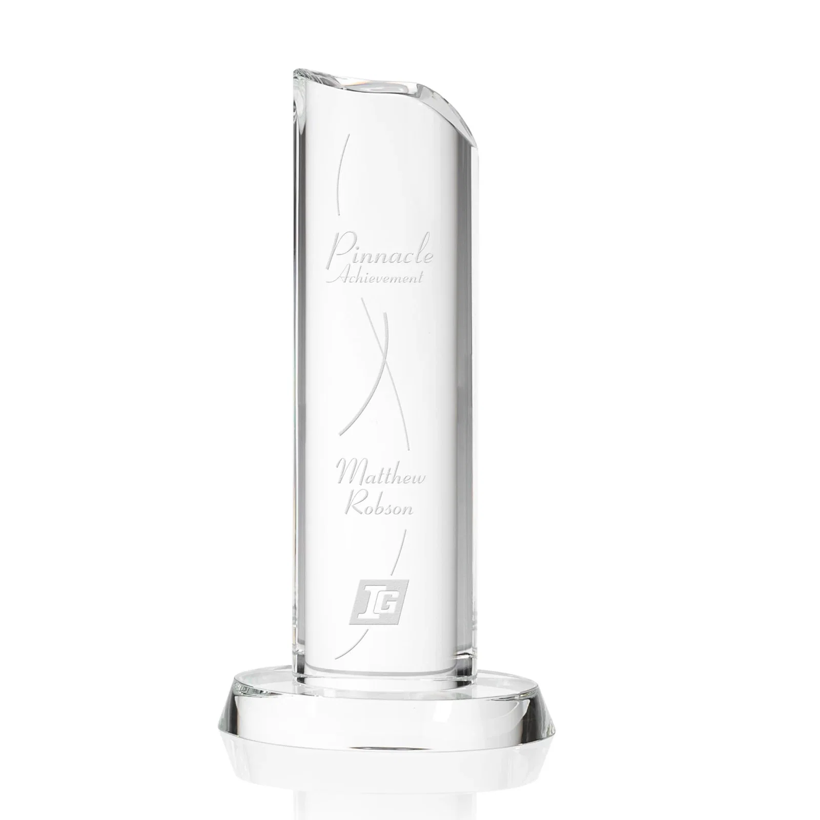 Custom Flared-Top Optical Crystal Tower Award for service anniversary gifts