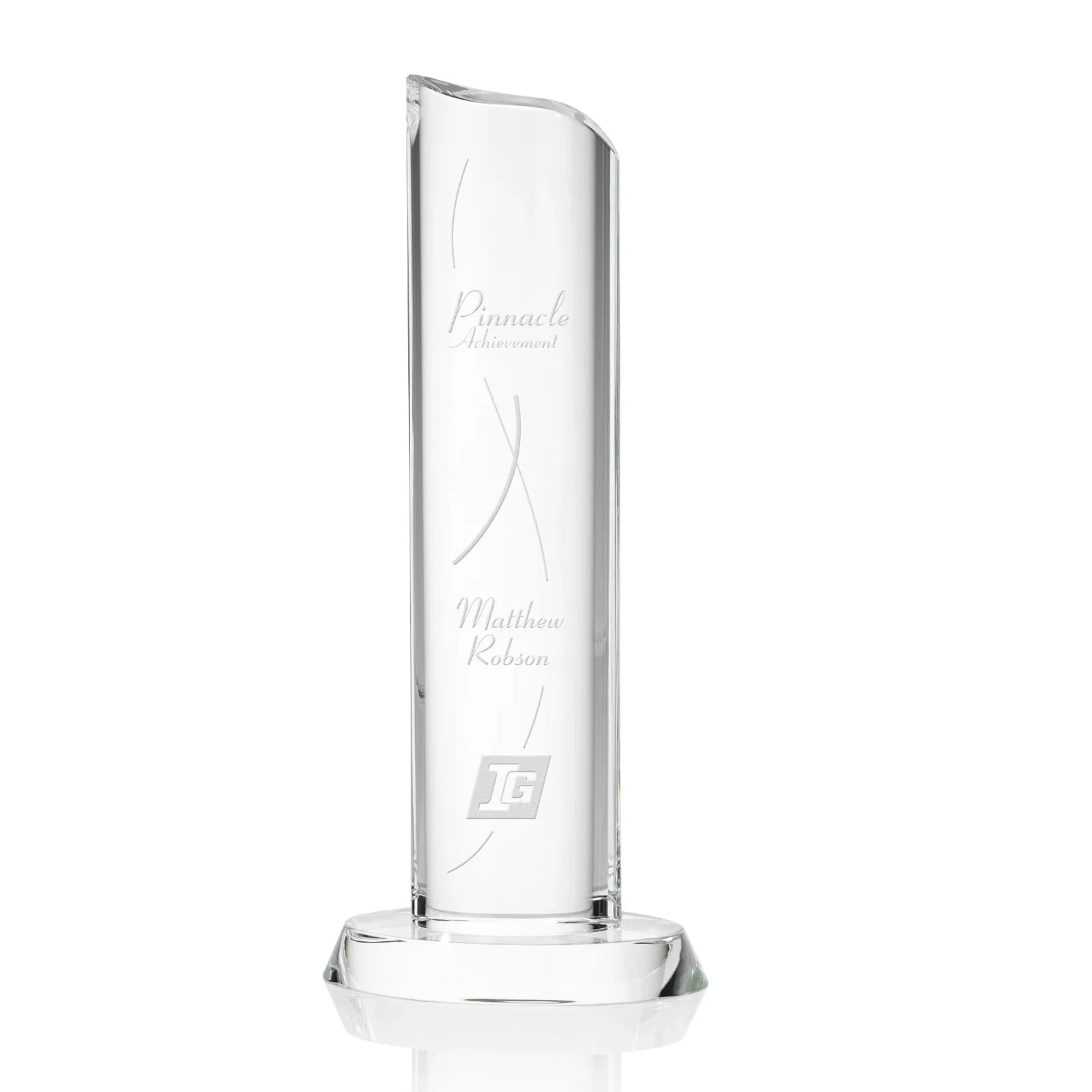 Custom Flared-Top Optical Crystal Tower Award for sales achievement awards