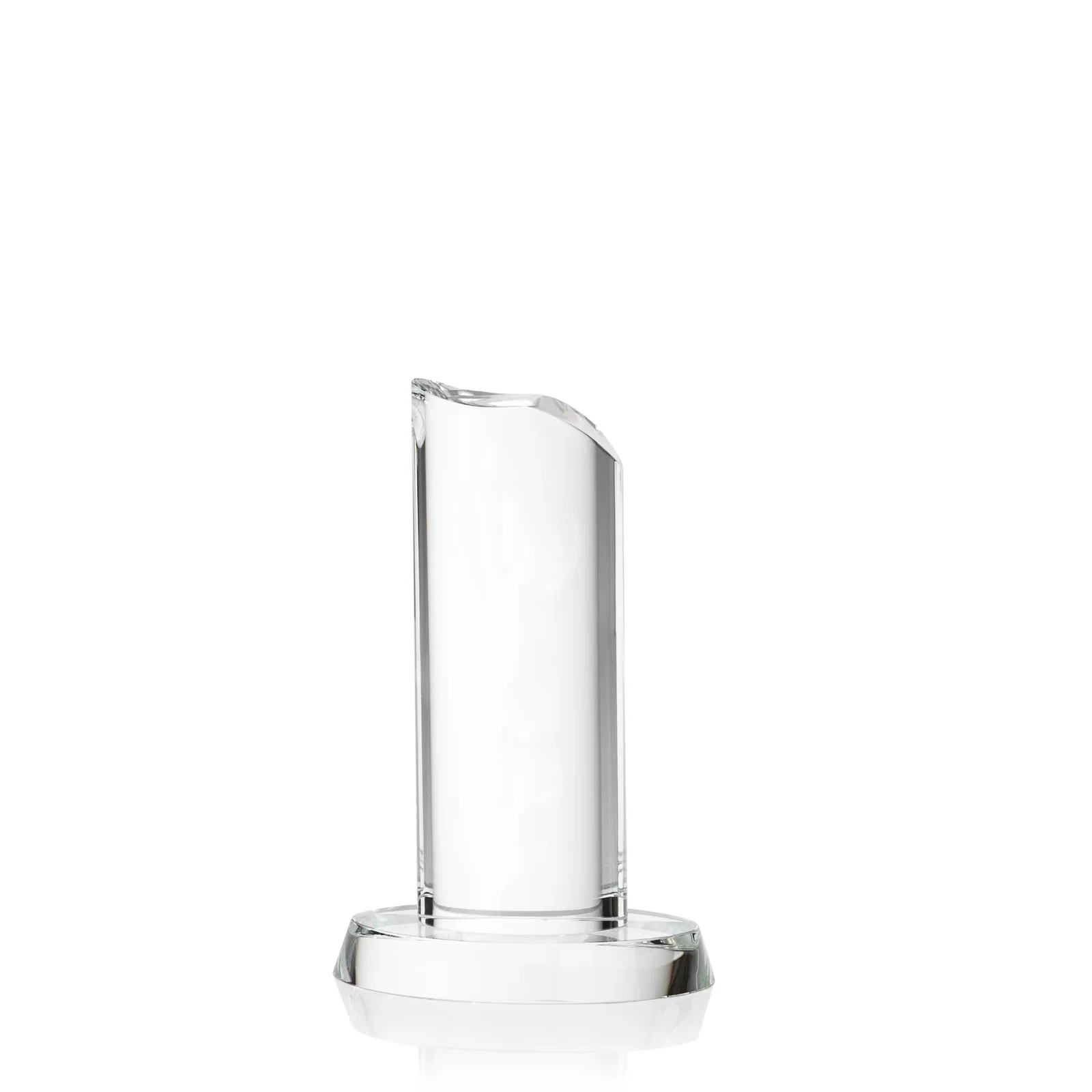 Custom Flared-Top Optical Crystal Tower Award for donor appreciation