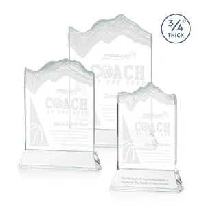 Starfire Crystal Award with Deep Carved Frosted Peak