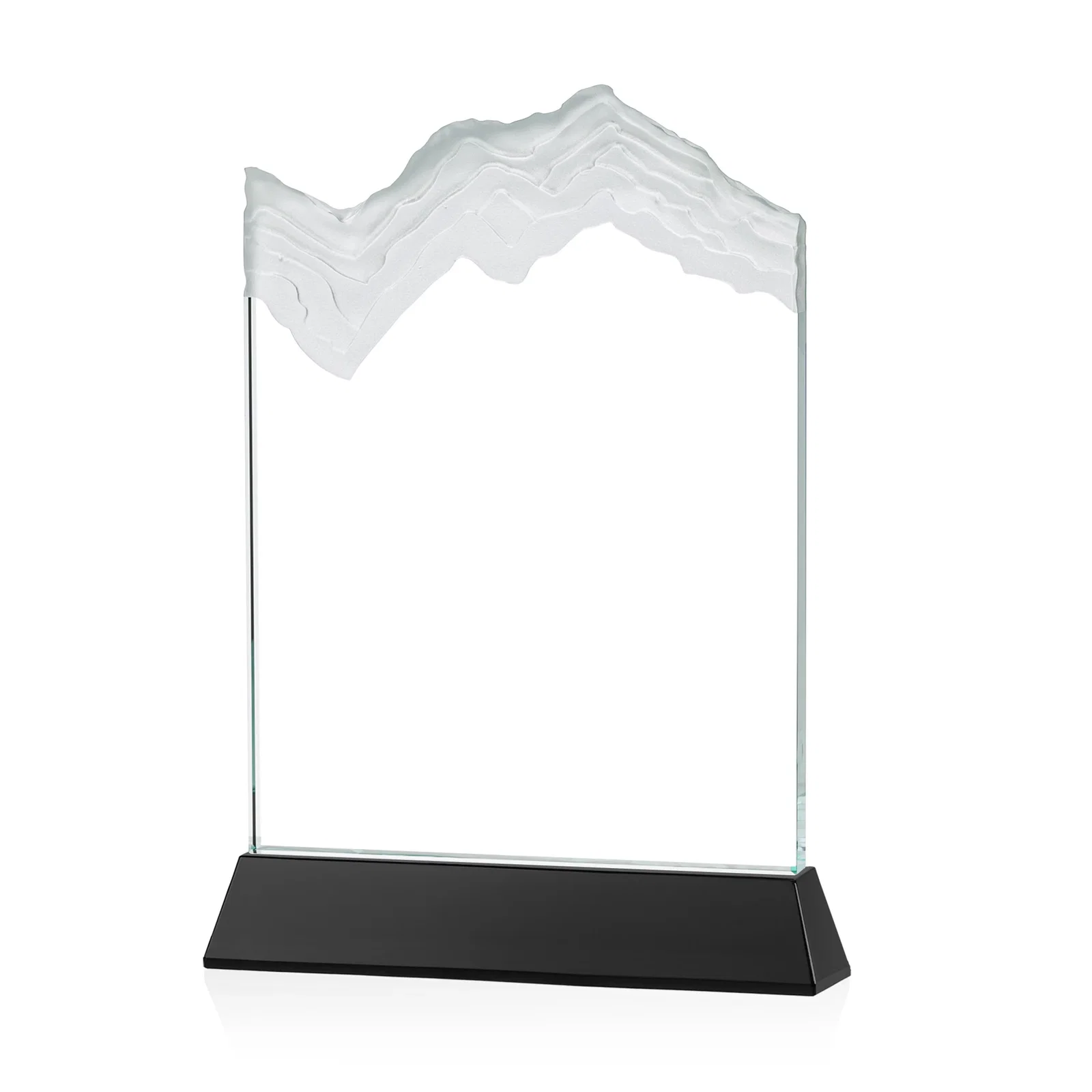 Personalized Starfire Crystal Award with Deep Carved Frosted Peak, awards, with your logo for employee recognition