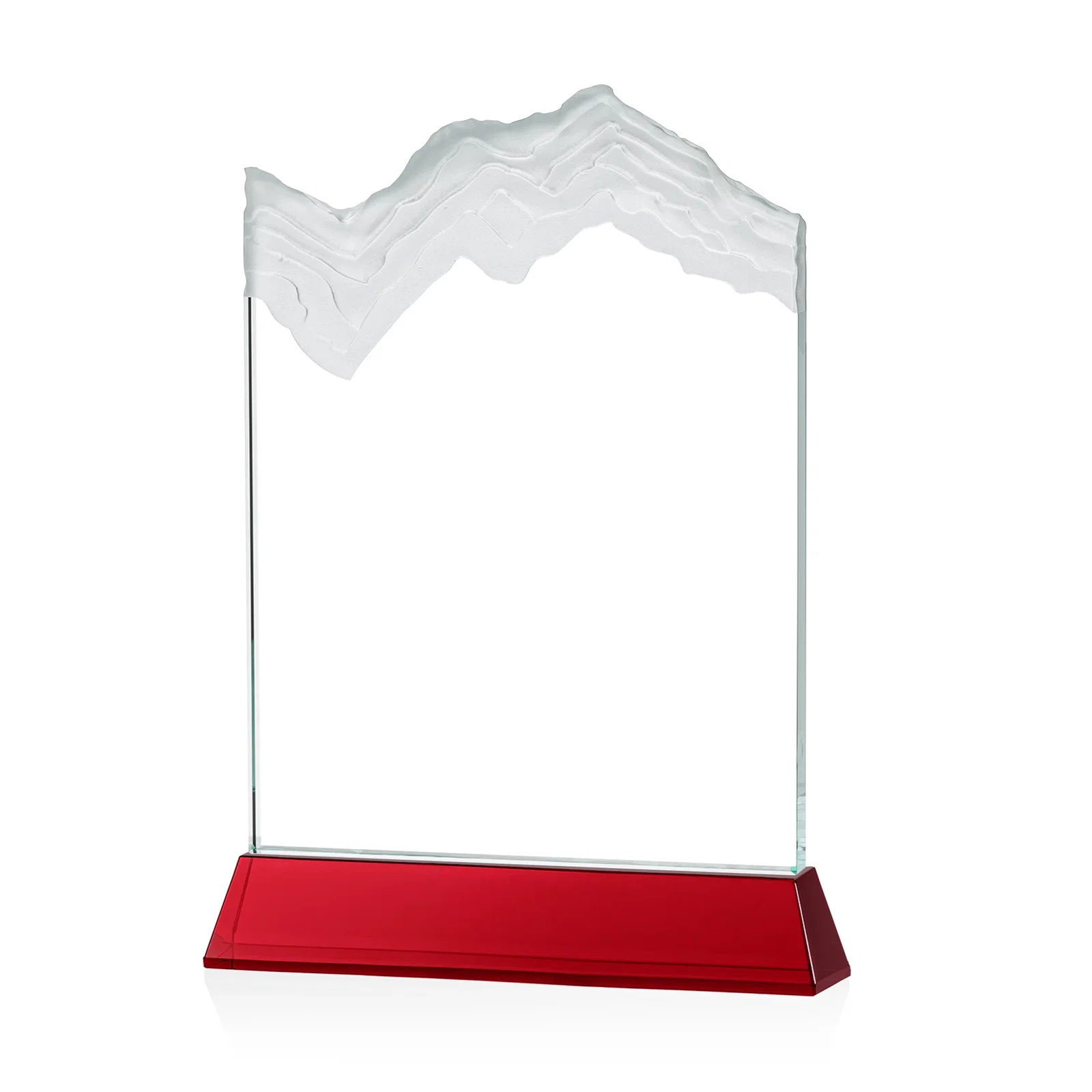Personalized Starfire Crystal Award with Deep Carved Frosted Peak, awards, with your logo for corporate award ceremonies