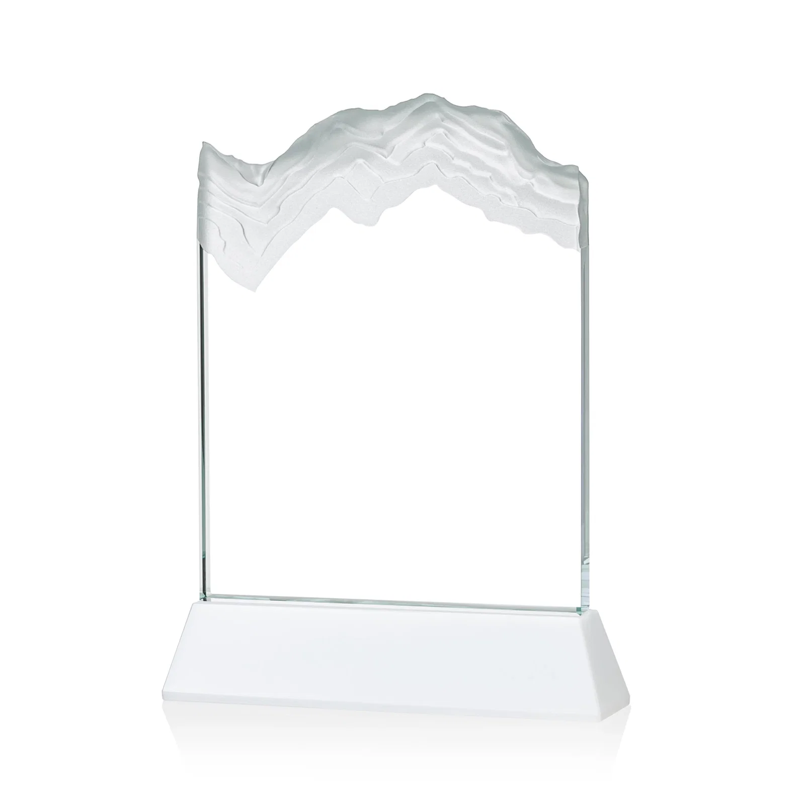 Personalized Starfire Crystal Award with Deep Carved Frosted Peak, awards, with your logo for service anniversary gifts